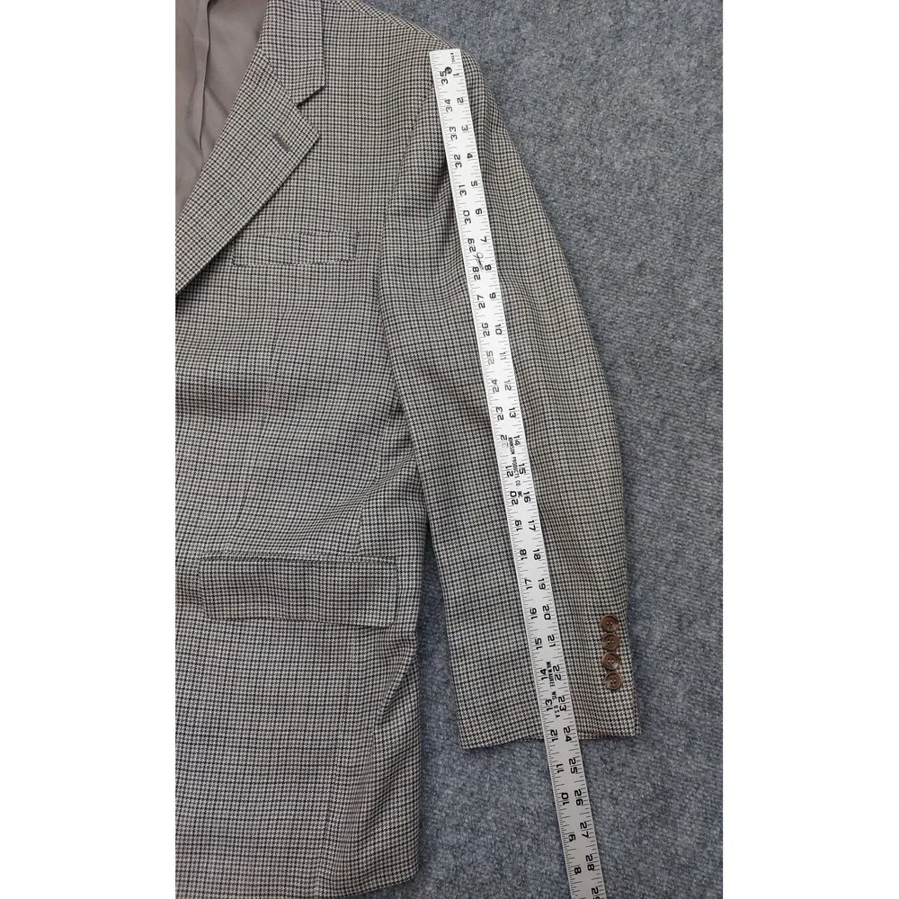 Chaps Ralph Lauren‎ Blazer Mens 42 R Brown Plaid Silk Wool 2 Button Sportcoat